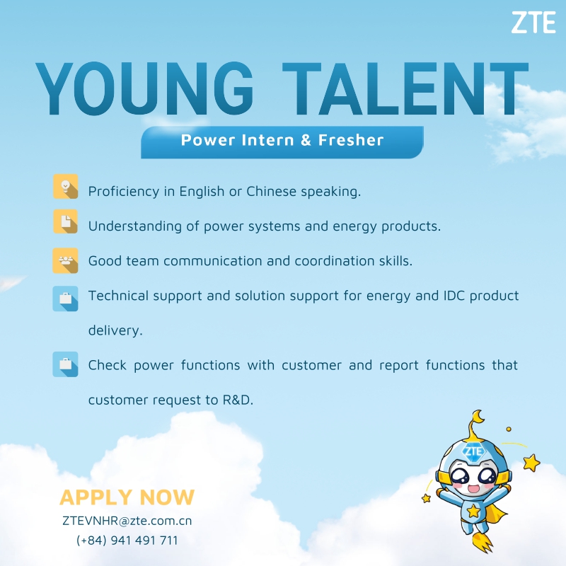 Chương trình Tài năng trẻ ZTE 2025 – Bước đệm vững chắc cho sự nghiệp ICT toàn cầu!