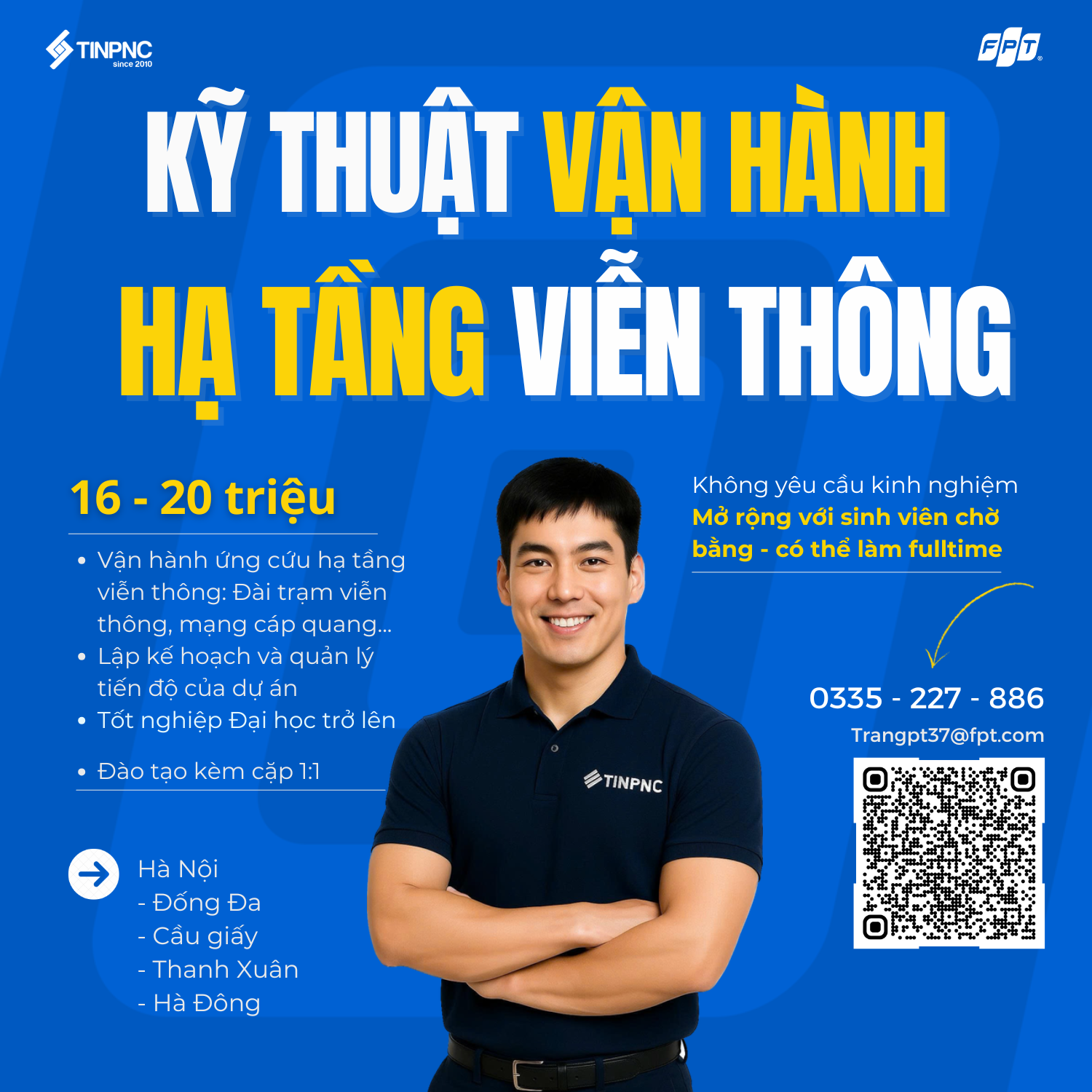 TIN-FPT tuyển dụng kỹ thuật vận hành hạ tầng viễn thông