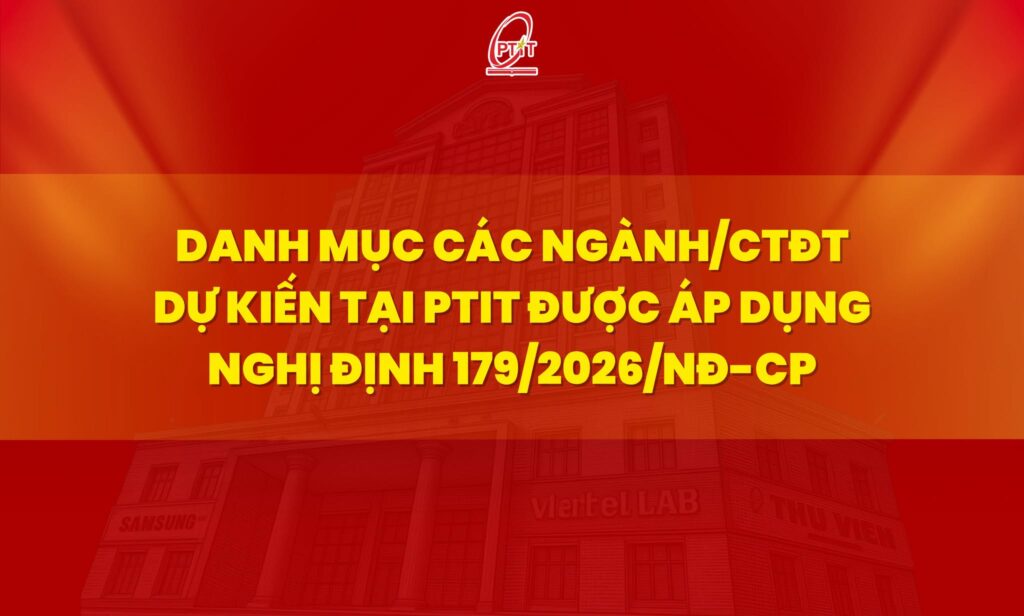 Nhiều chương trình đào tạo của Khoa Viễn thông thuộc diện dự kiến được hưởng học bổng Chính phủ theo Nghị định 179/2026/NĐ-CP